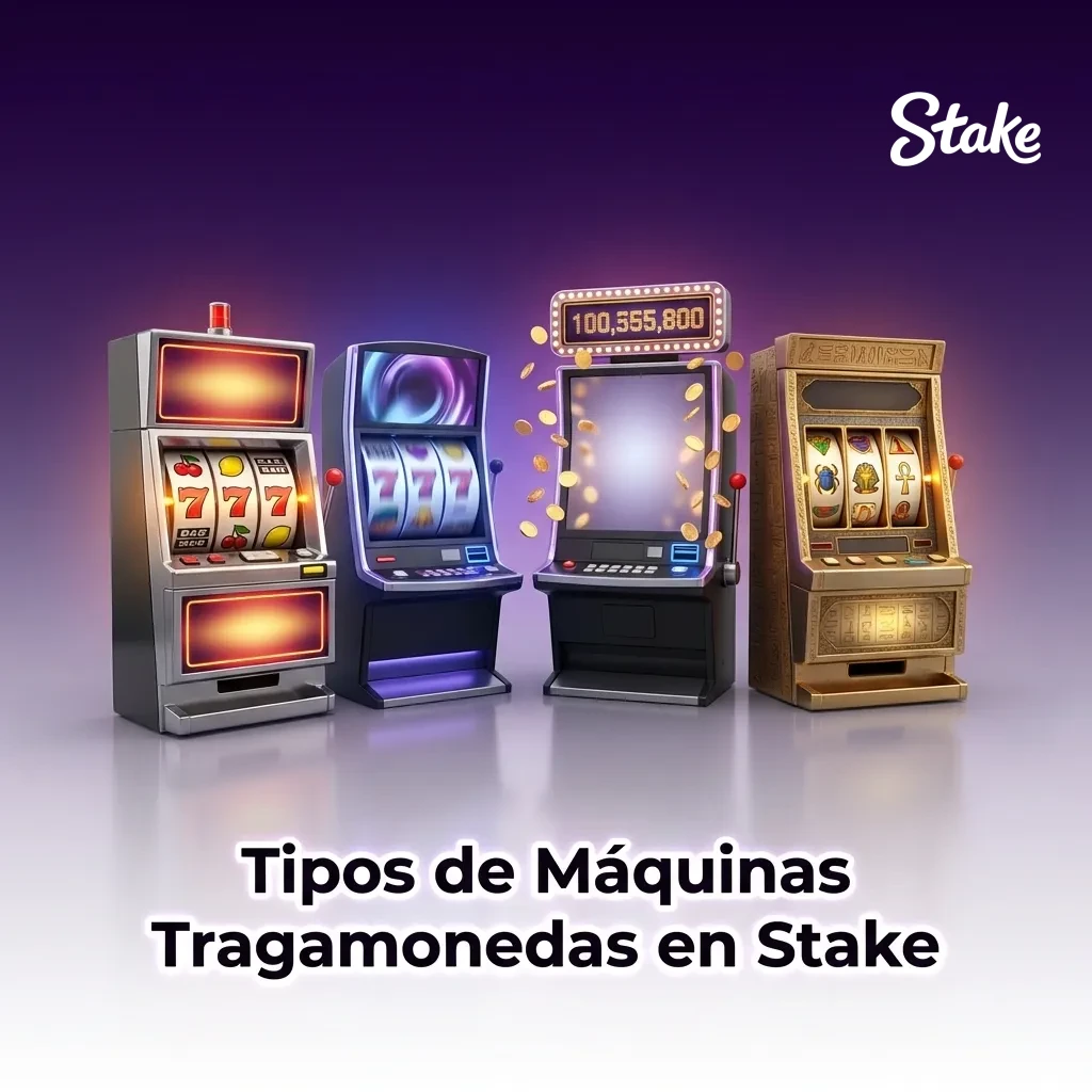 Stake casino lobby showing various slot machine types including classic, video, Megaways, and progressive jackpot games