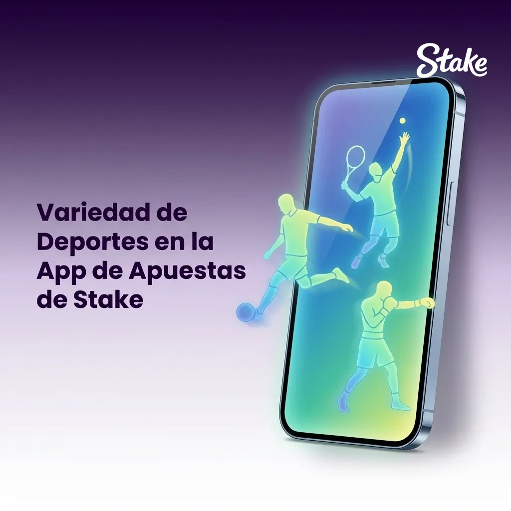 Interfaz de la app Stake mostrando variedad de deportes disponibles para apuestas en vivo y línea con estadísticas