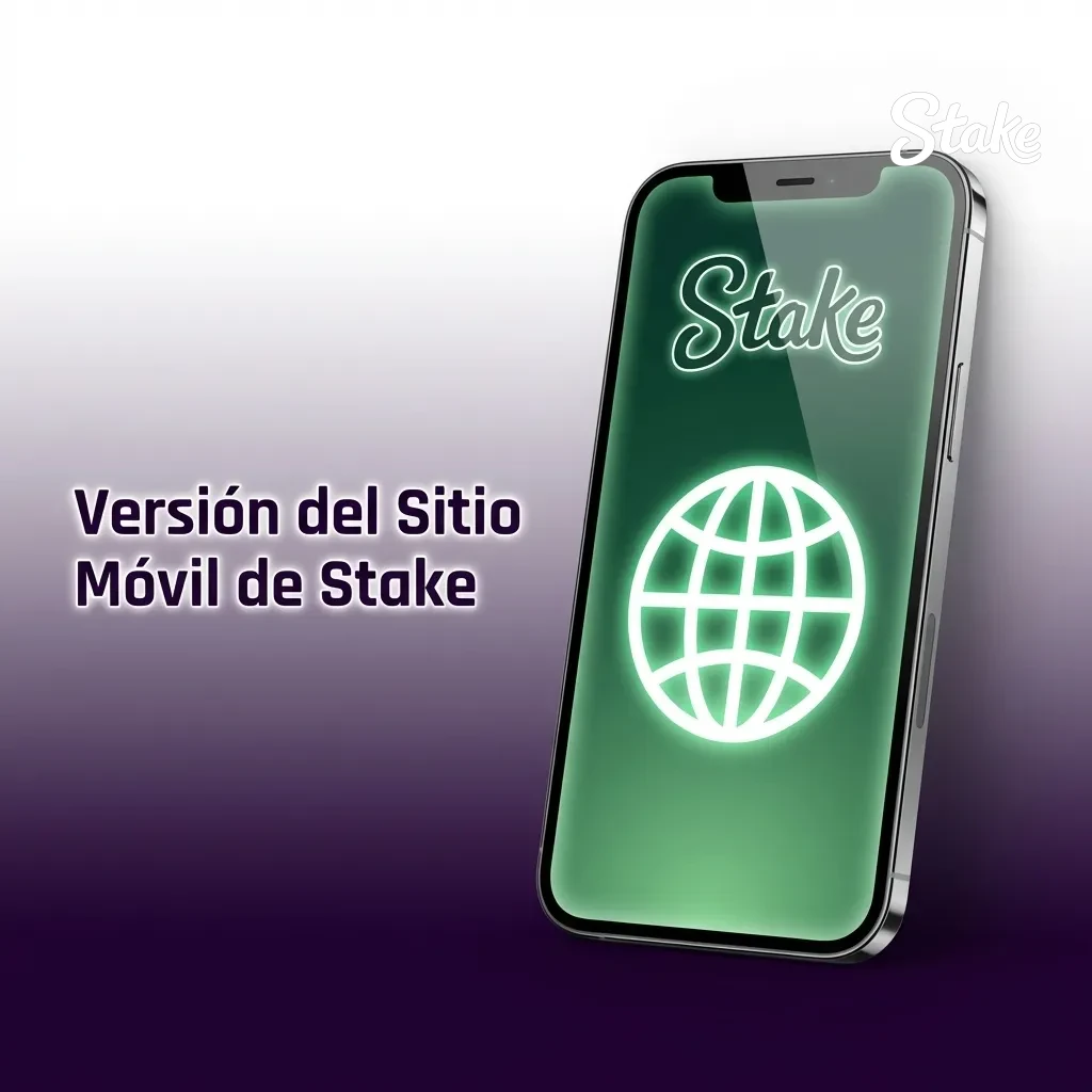 Vista del sitio web móvil de Stake en smartphone mostrando opciones de apuestas deportivas y casino
